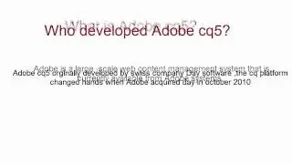 Adobe CQ5 Training Tutorial | What is Adobe Cq5?