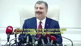 Sağlık Bakanı Fahrettin Koca, basın mensuplarına açıklama yaptığı sırada bir gazetecinin mikrofon is