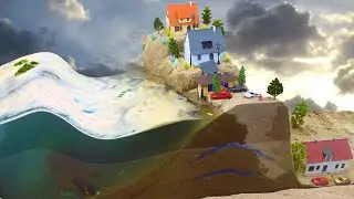 Coastal Town Flood Apocalypse - Dam Breach Experiment - Natural Disaster vs Mini Model