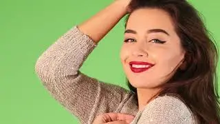 Green screen । No Copyright Video Footage 12 । A Woman Wearing Makeup Poses In Different Angles