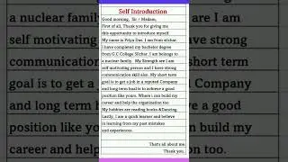 Self Introduction in English | introduce yourself in english #shorts #trending