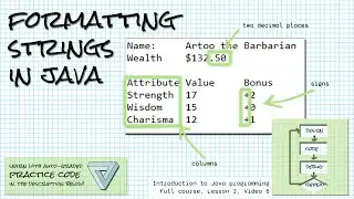 How to format Strings in Java; Intro to Java (full course) Lesson 2 Video 5