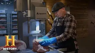 The Butcher: Dave Cuts Steaks on the Bandsaw | Exclusive | History