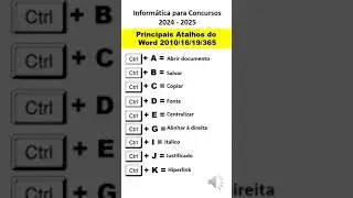 Atalhos do Word 2016 / 2019 / 365 | TECLAS DE ATALHOS WORD | Informática para Concursos 2024 - 2025