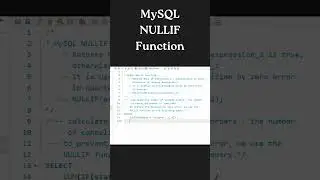 NULLIF Function In MySQL | Control Flow Function in MySQL | #mysql #viralvideoshorts #coading