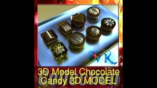 3D Model of 3D Model Chocolate Candy Assortment High res Review