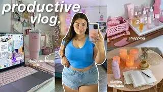 PRODUCTIVE VLOG ♡ realistic daily life, getting productive, mindful + shopping ✧*:･ﾟ