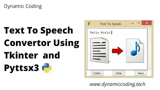 Text To Speech Convertor Project  using tkinter and pyttsx3 / offline text to speech convertor