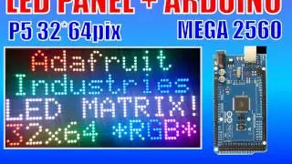 64x32 RGB Adafruit LED  Matrix and Arduino Mega 2560