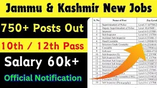 J&K New Jobs 2024 | 10th & 12th Pass | 750+ Posts Out | Official Notification & Apply Link