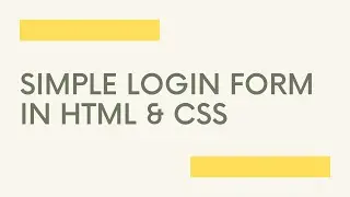 simple login form in html and css | SRS CODE