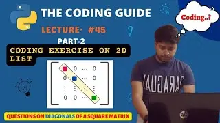 Diagonal Traversal of a Matrix in Python | Solved with Code | Python Tutorials For Beginners