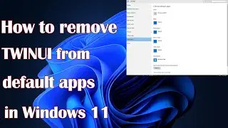 How to remove TWINUI from default apps in Windows  11