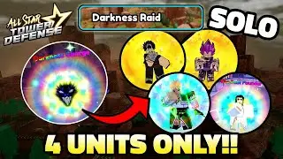 Solo Darkness Raid Fast (4 Units Only! ) Darkness Charge Reward | All Star Tower Defense Roblox