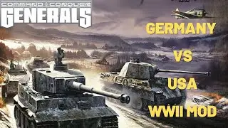 Germany vs 3 United States Best WWII Mod for Generals Zero Hour