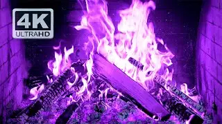 🔥 Magical PURPLE FIRE: 4K Fireplace Ambience for Ultimate Relaxation