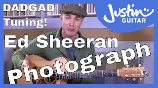 How to play Photograph by Ed Sheeran on guitar in DADGAD tuning - Guitar Lesson Tutorial