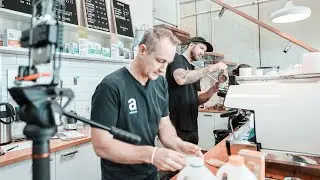 Baristas at work in the Artisti Coffee Espresso Bar