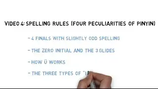 Mandarin Chinese Pronunciation, Video 4: Some quirks of Mandarin's Pinyin spelling system