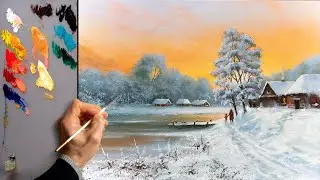 Trailer / Oil Painting Tutorial - Winter Landscape / ART Palette / Зимний пейзаж. Живопись маслом.