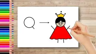 Queen Drawing With Letter Q | Queen Drawing For Kids