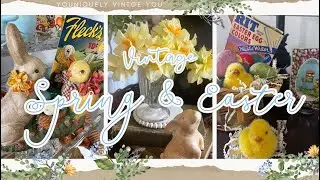 VINTAGE 🐰SPRING AND 🐣EASTER DECOR || SWEET AND SIMPLE DECOR || DINING ROOM DECORATE WTIH ME