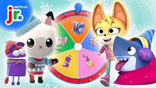 Mystery Wheel of Winter Fun! ❄️ Sharkdog, Gabby's Dollhouse & More! | Netflix Jr