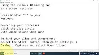 Using Windows Gaming Bar as a Screen Recorder