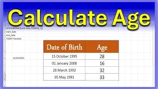 how to calculate age in excel | Calculate age from date of birth | date of birth kaise nikale | urdu