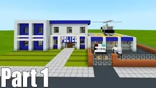 Minecraft Tutorial: How To Make A Police Station Part 1 2019 City Tutorial