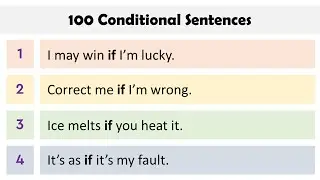 100 Conditional Sentences Examples, If Clauses Type 0, 1, 2, 3 Examples of Conditional Sentences