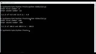 Linear Algebra using Python - Finding the gcd of two numbers using Euclid’s algorithm.