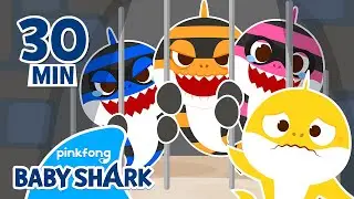 FREEZE! Thief Shark Family is Caught | +Compilation | Best Kids Stories | Baby Shark Official