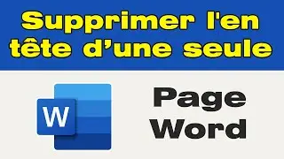 Comment supprimer l'en tête sur une seule page Word