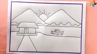 Simple Scenery Drawing For Learners || Practice Drawing || For Beginners