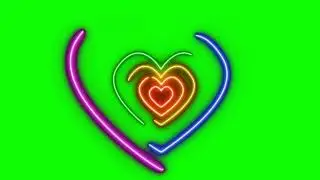 Neon hearts Green Screen