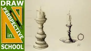 How to draw: Cylindrical object draw - Candle holder