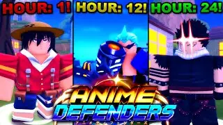 Spending 24 Hours Grinding In Roblox Anime Defenders... This Is What Happened!