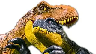 T REX vs. Scorpius Rex Dinosaurs Fight! | Jurassic World Dinosaur Battle Royale