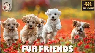 FUR FRIENDS🐈 CUTE ANIMALS RELAXATION FILMS 4K(60FPS) | Soothing Music to Reduce Stress