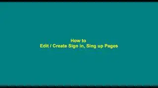 How to edit / create the Sign in, Sign up pages with Docly theme