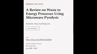 A Review on Waste to Energy Processes Using Microwave Pyrolysis | RTCL.TV