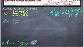 User Submitted Quotient Rule Derivative Problem - Calculus