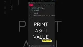 🔴How to print ASCII value in C++ 