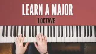 How to play A major scale on piano - Right Hand, Left Hand, Both Hands Together // 1 Octave tutorial