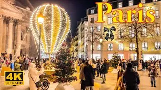 Paris, France🇫🇷 - Christmas In Paris  - December 2022 4K-HDR | Christmas Lights  | A Walk In Paris