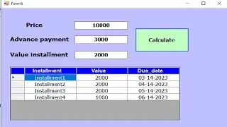 Visual Basic.net project: System calculate installments and due dates in VB.net - with source code