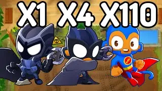 BTD6 1x Legend of the Night VS. 4x Dark Champions VS. 110x Supermonkeys