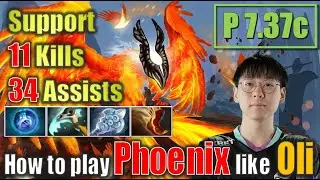 Long Support game Aurora Oli Phoenix Support 11 Kills 34 Assists #Dota2 #Gameplay4K #patch737c