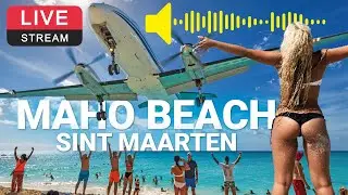 Maho Beach with sound | Sint Maarten | SXM Airport ✈️ LIVE WEBCAM